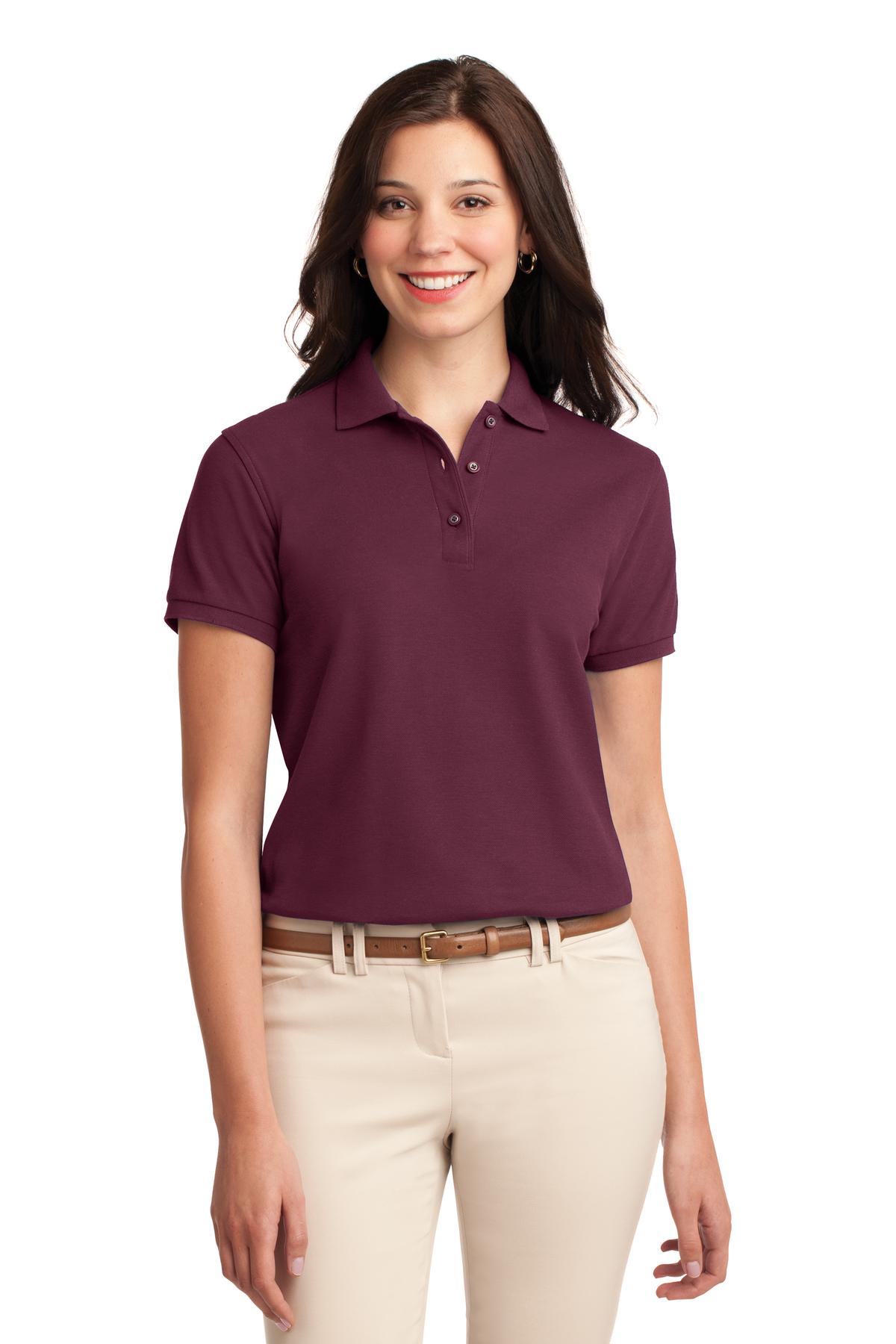 Port Authority ®  Women's Silk Touch™ Polo.  L500 - Burgundy