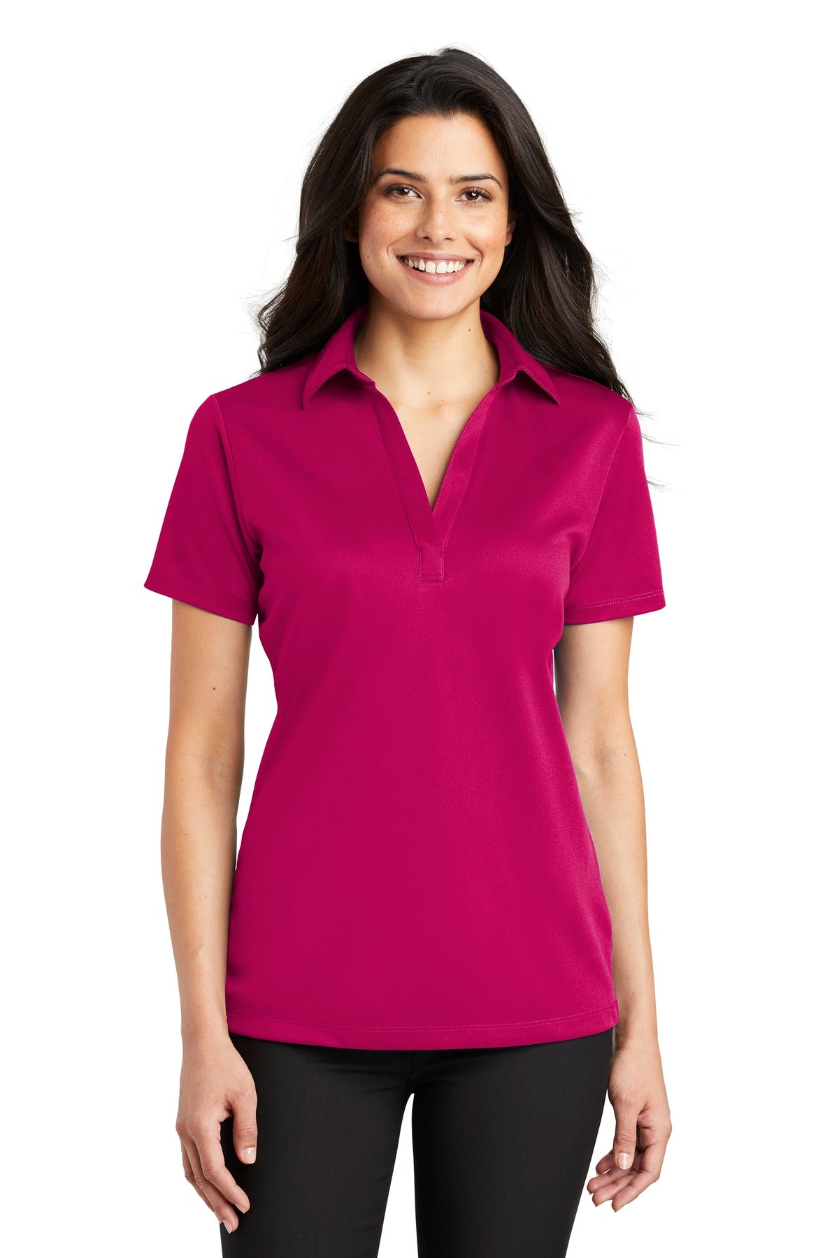 Port Authority ®  Women's Silk Touch™ Performance Polo. L540 - Pink Raspberry