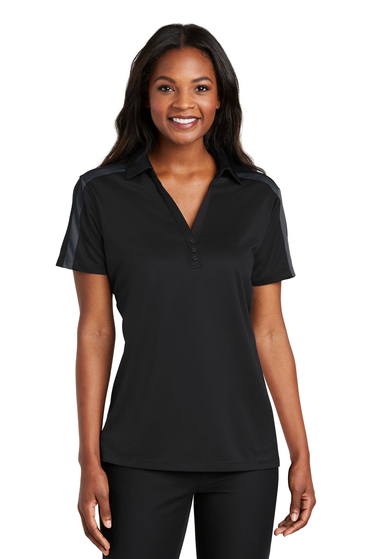 Port Authority ®  Women's Silk Touch™ Performance Colorblock Stripe Polo. L547