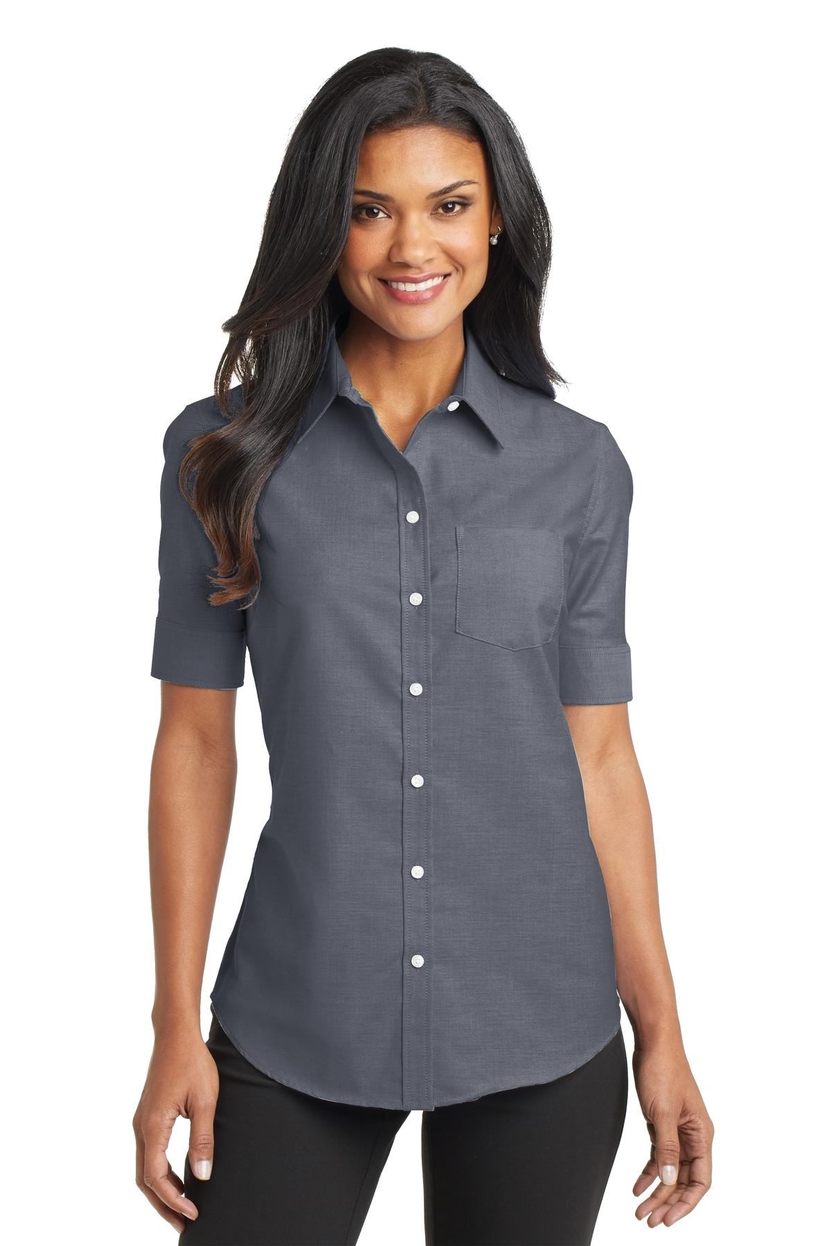 Port Authority ®  Women's Short Sleeve SuperPro ™  Oxford Shirt. L659