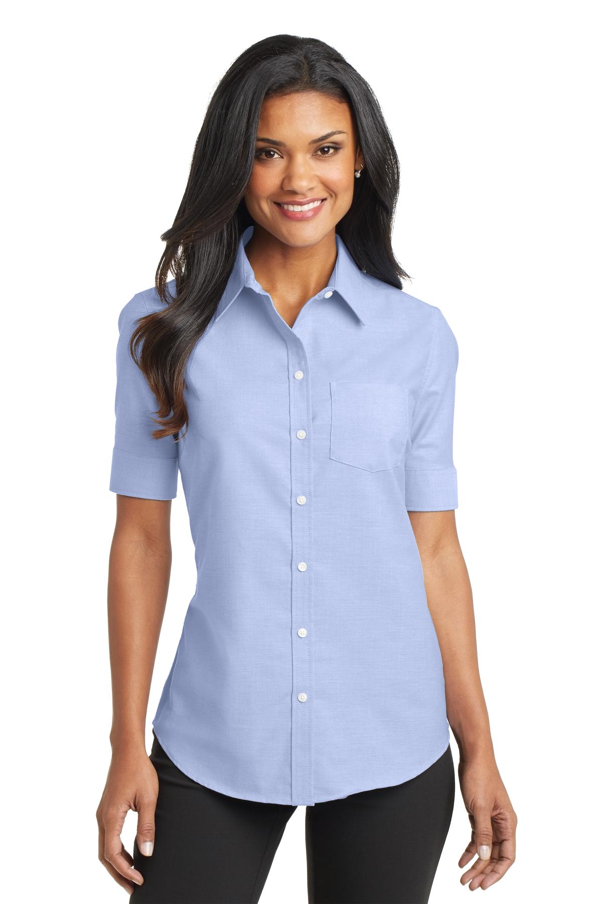 Port Authority ®  Women's Short Sleeve SuperPro ™  Oxford Shirt. L659