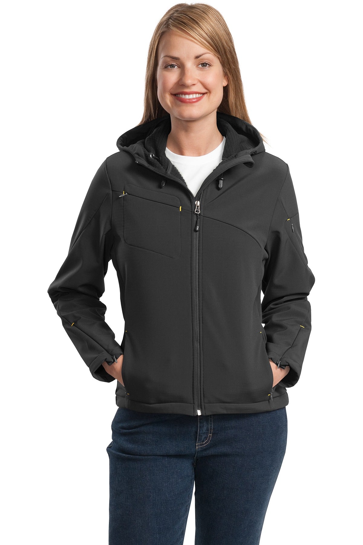 Port Authority ®  Women's Textured Hooded Soft Shell Jacket. L706