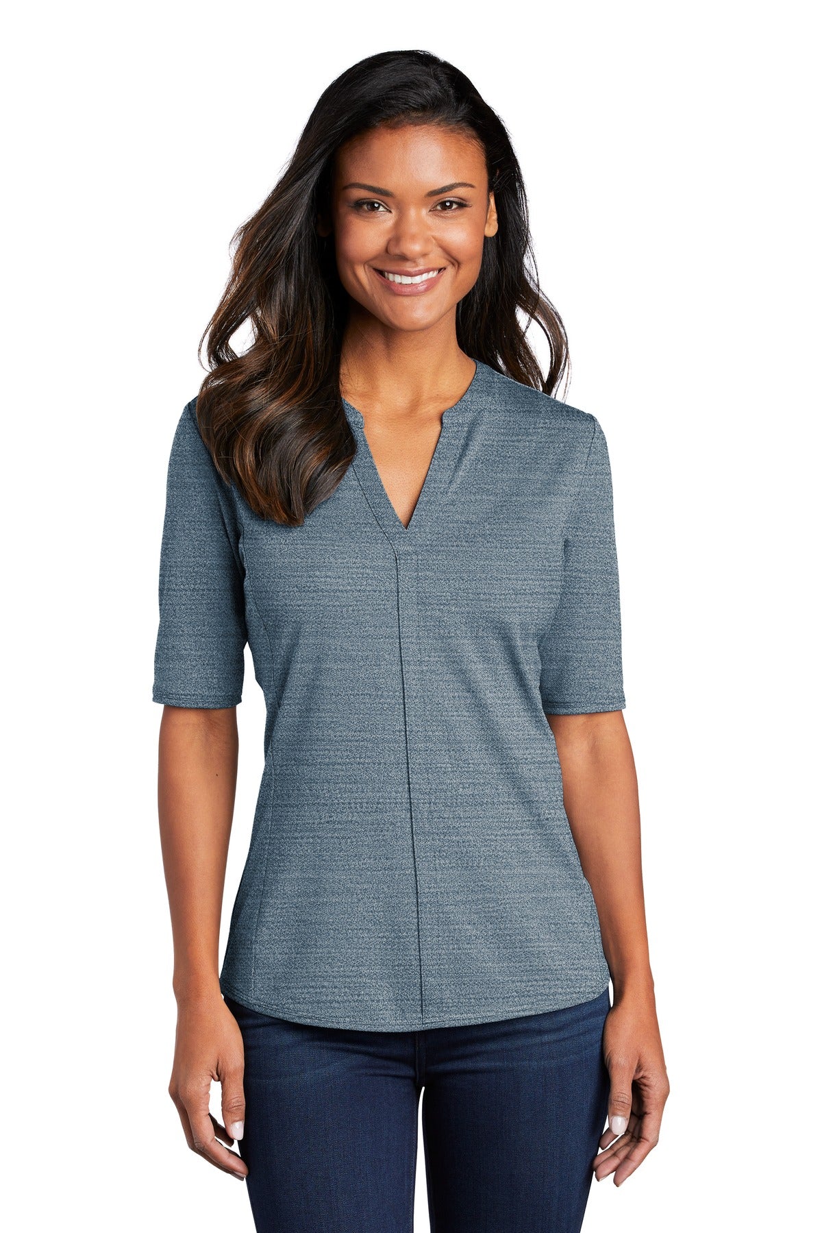 Port Authority  ®  Women's Stretch Heather Open Neck Top  LK583