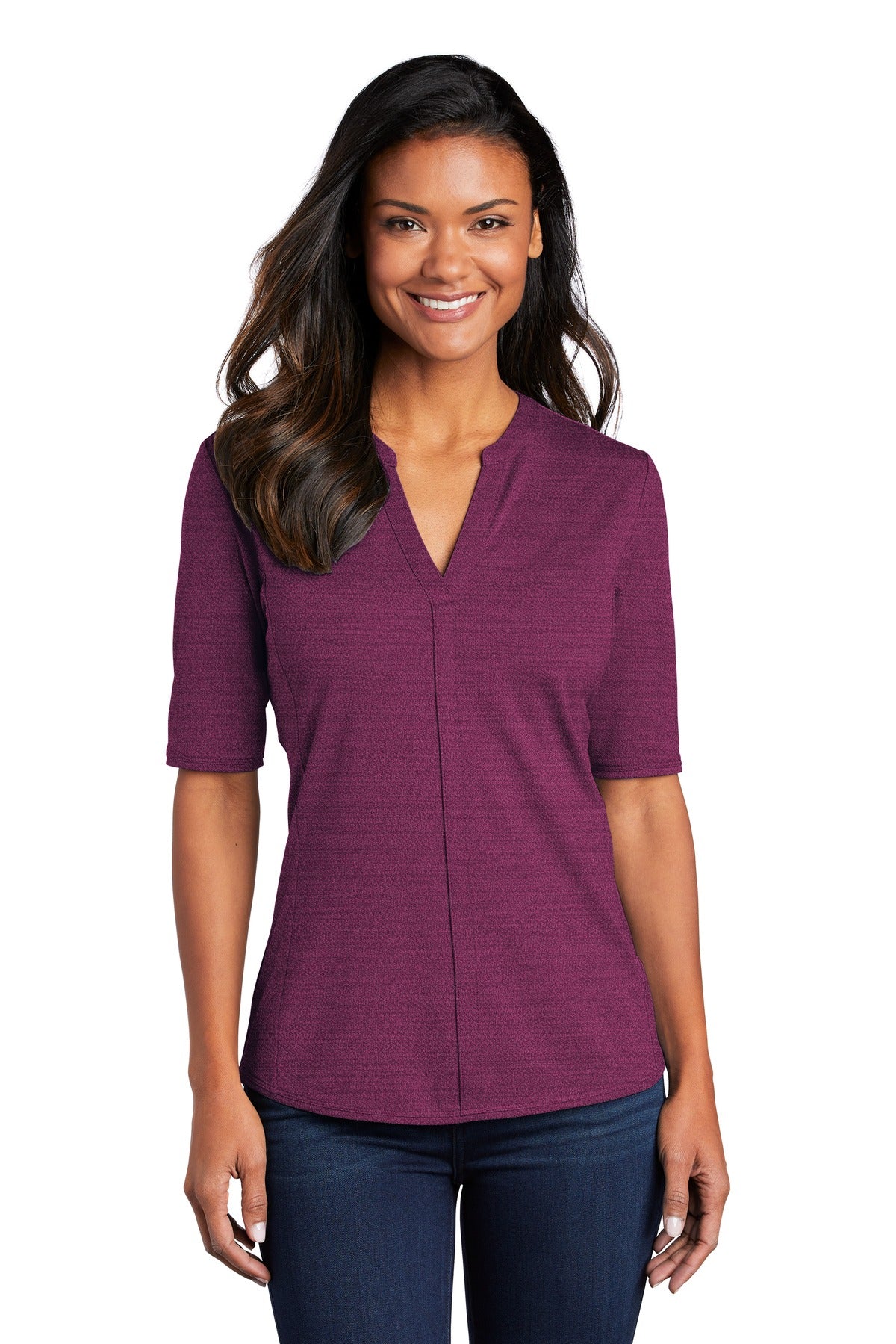 Port Authority  ®  Women's Stretch Heather Open Neck Top  LK583