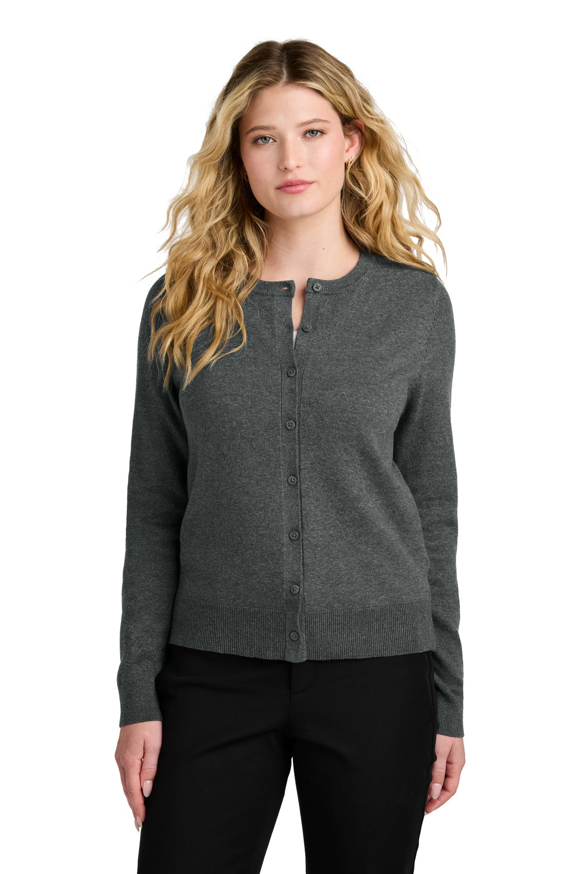 Port Authority ®  Women's Easy Care Crewneck Cardigan Sweater LSW2870