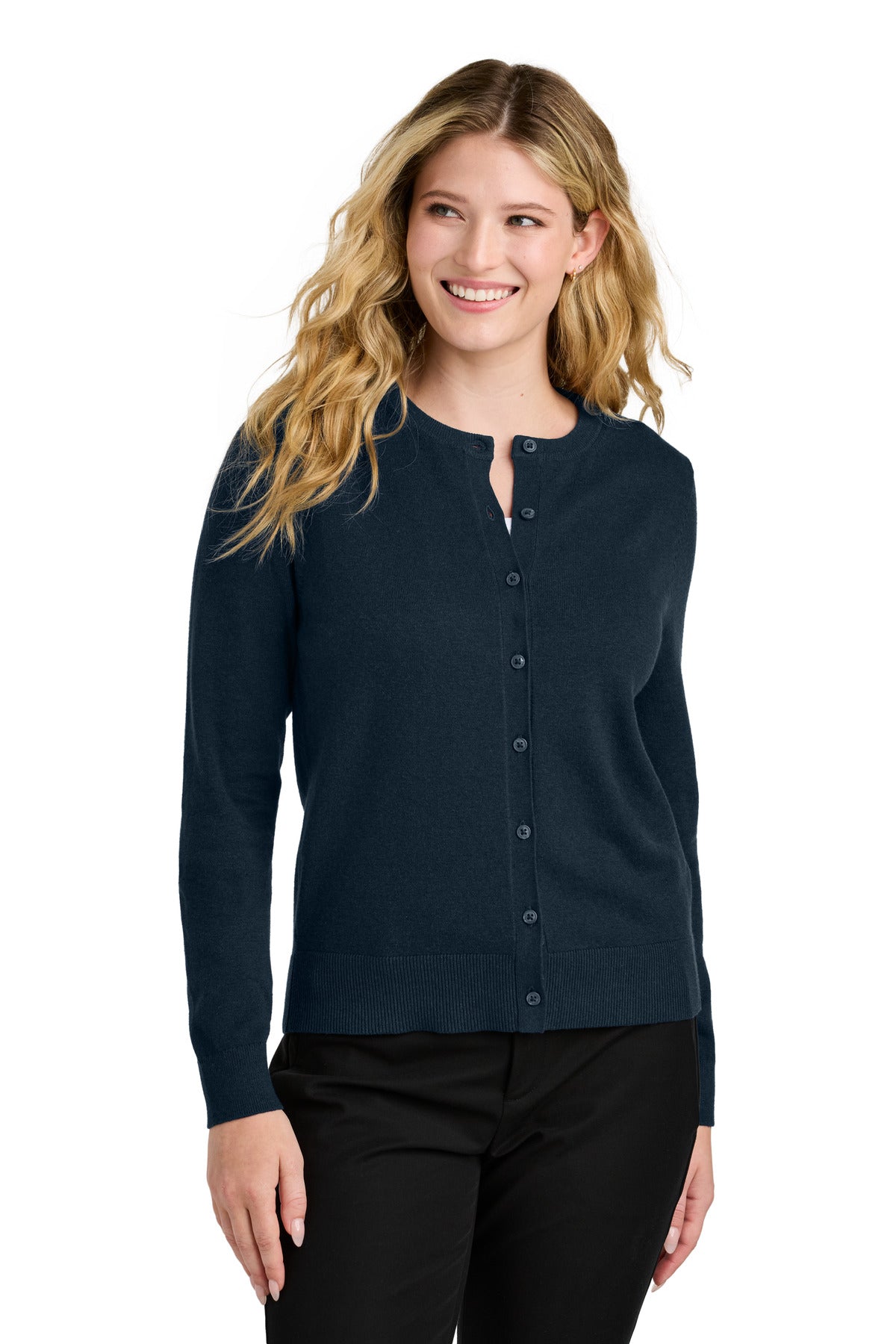 Port Authority ®  Women's Easy Care Crewneck Cardigan Sweater LSW2870