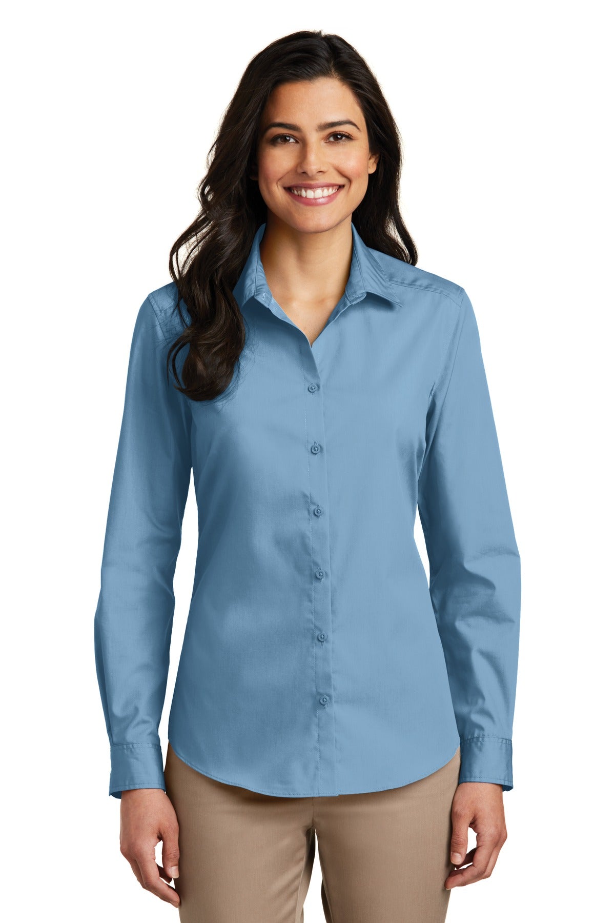 Port Authority ®  Women's Long Sleeve Carefree Poplin Shirt. LW100