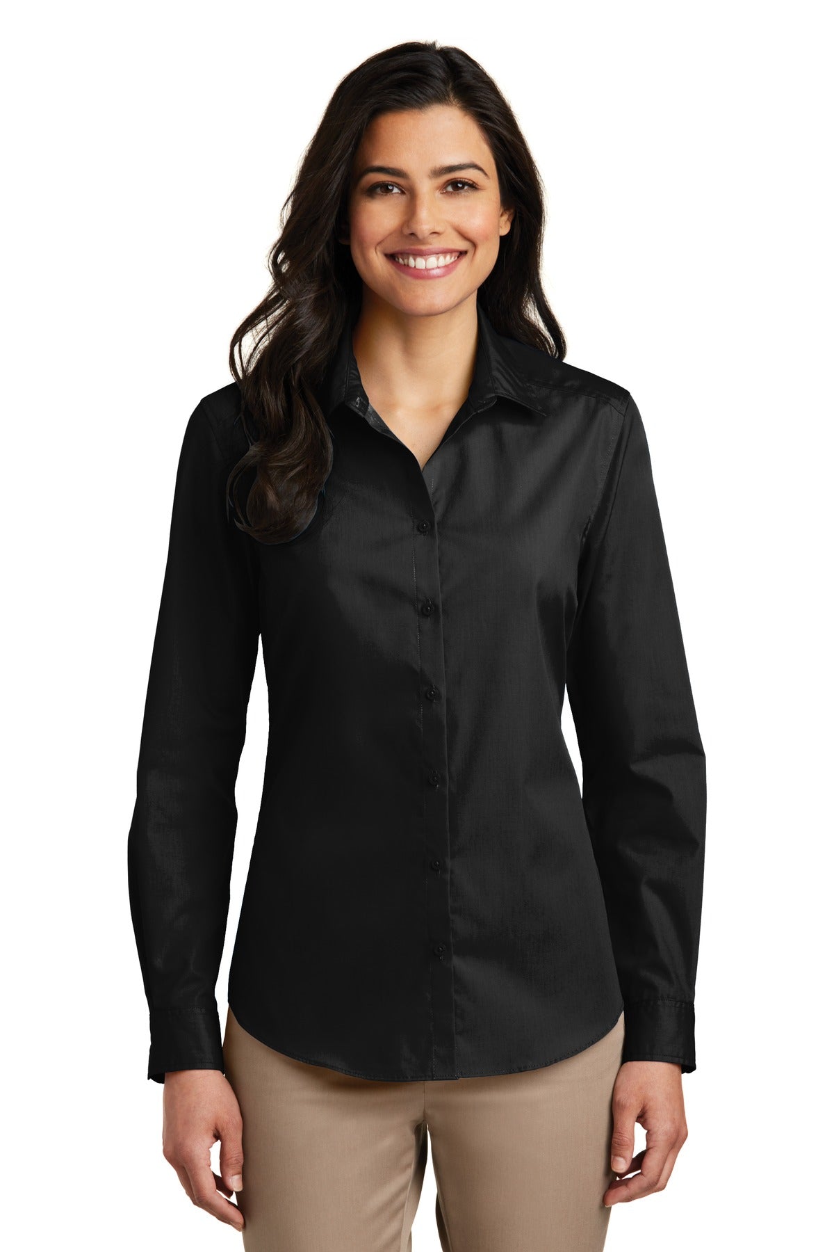 Port Authority ®  Women's Long Sleeve Carefree Poplin Shirt. LW100