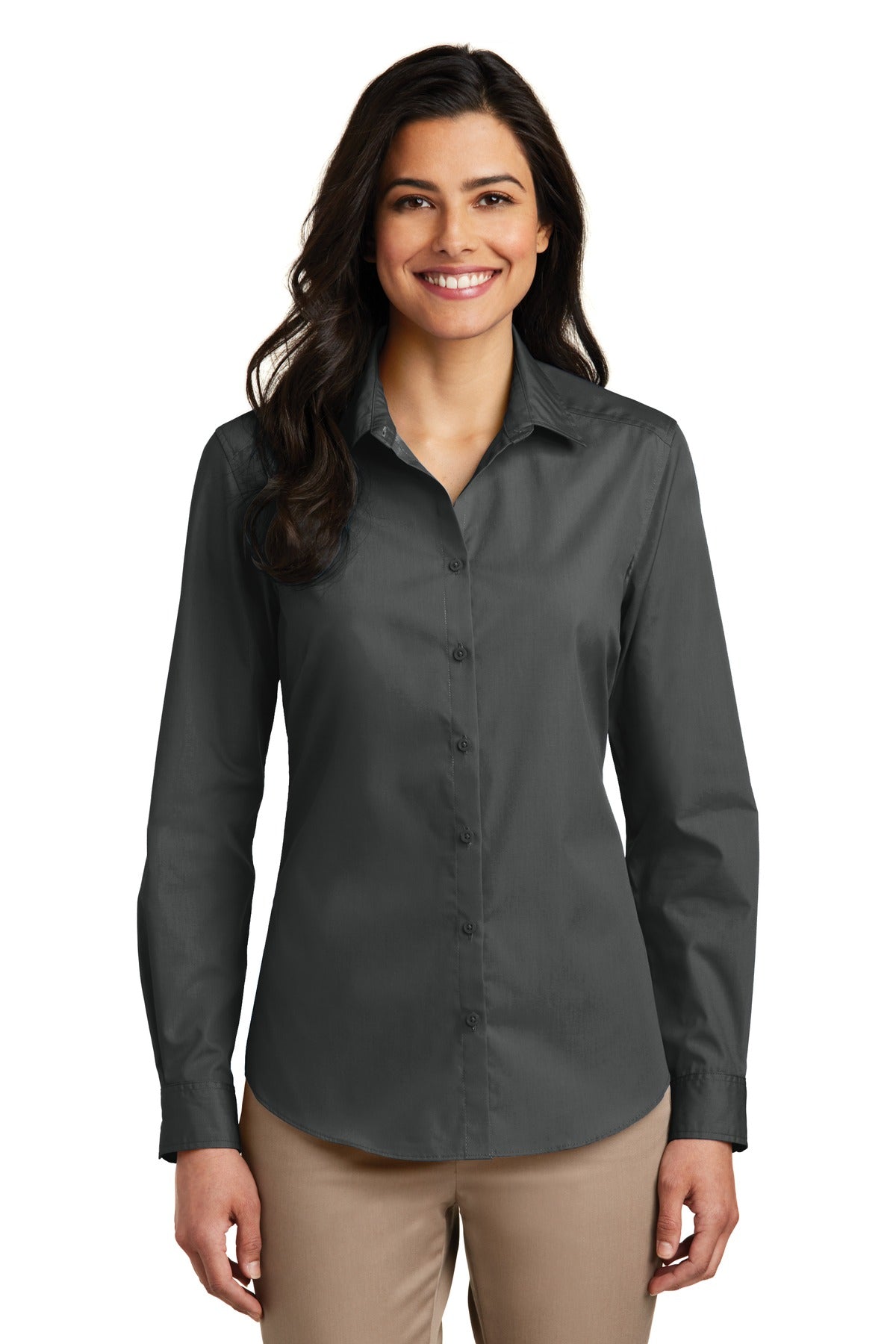 Port Authority ®  Women's Long Sleeve Carefree Poplin Shirt. LW100