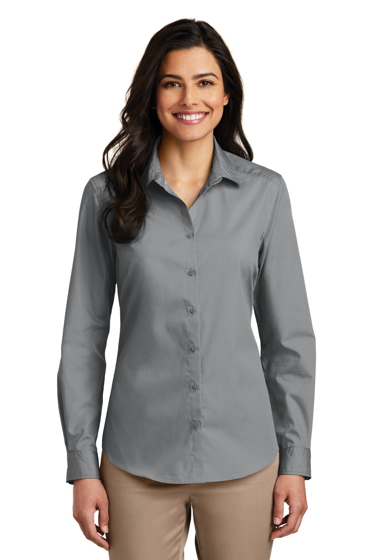 Port Authority ®  Women's Long Sleeve Carefree Poplin Shirt. LW100