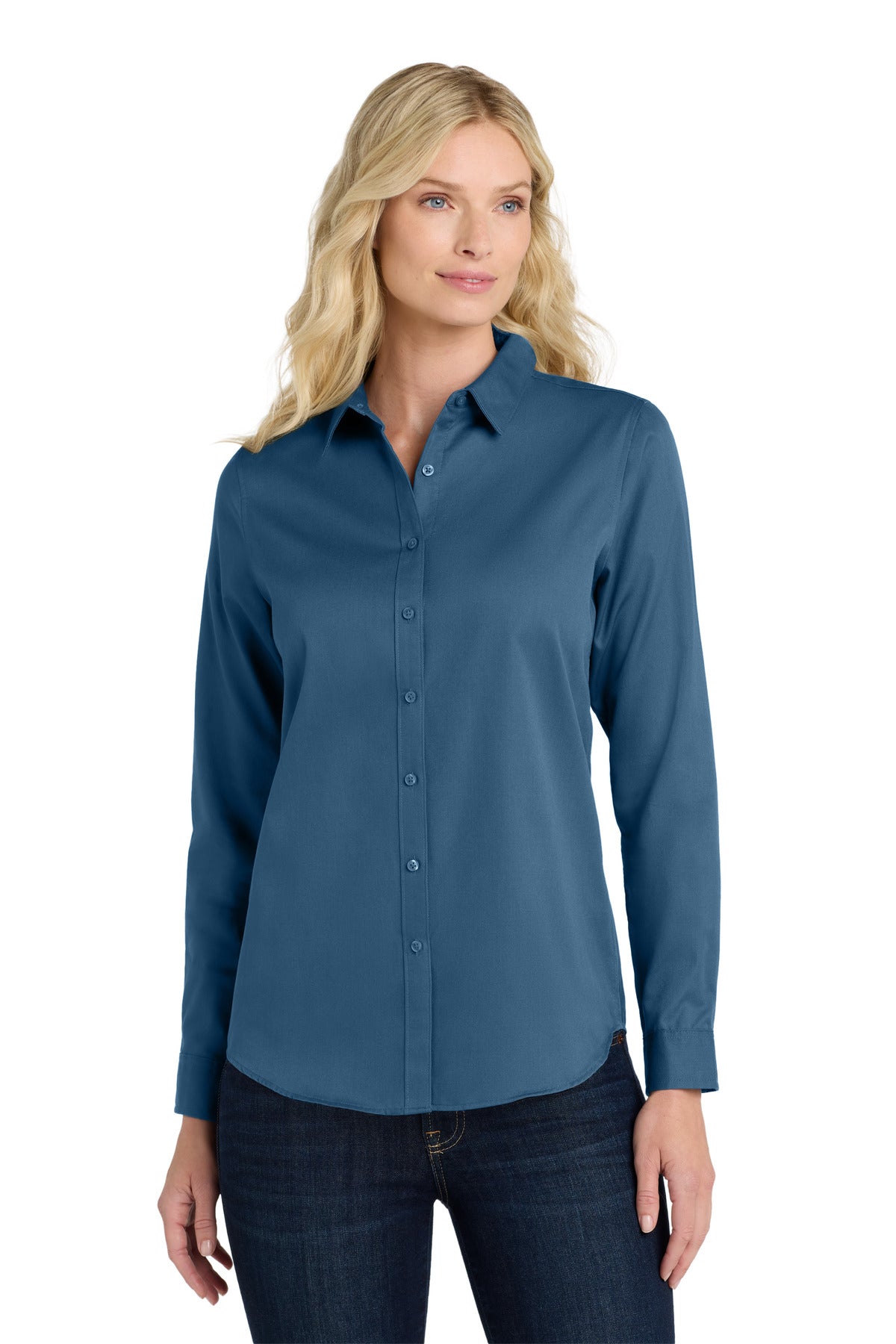 Port Authority ®  Women's Long Sleeve SuperPro React ™ Twill Shirt. LW808 - Regatta Blue