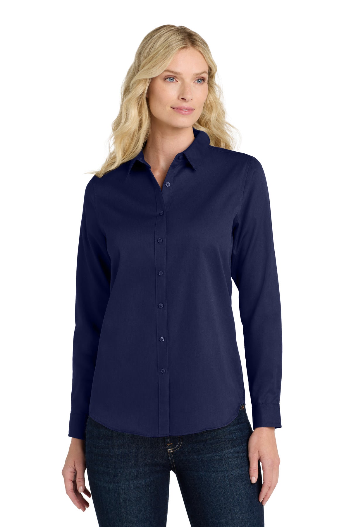 Port Authority ®  Women's Long Sleeve SuperPro React ™ Twill Shirt. LW808 - True Navy