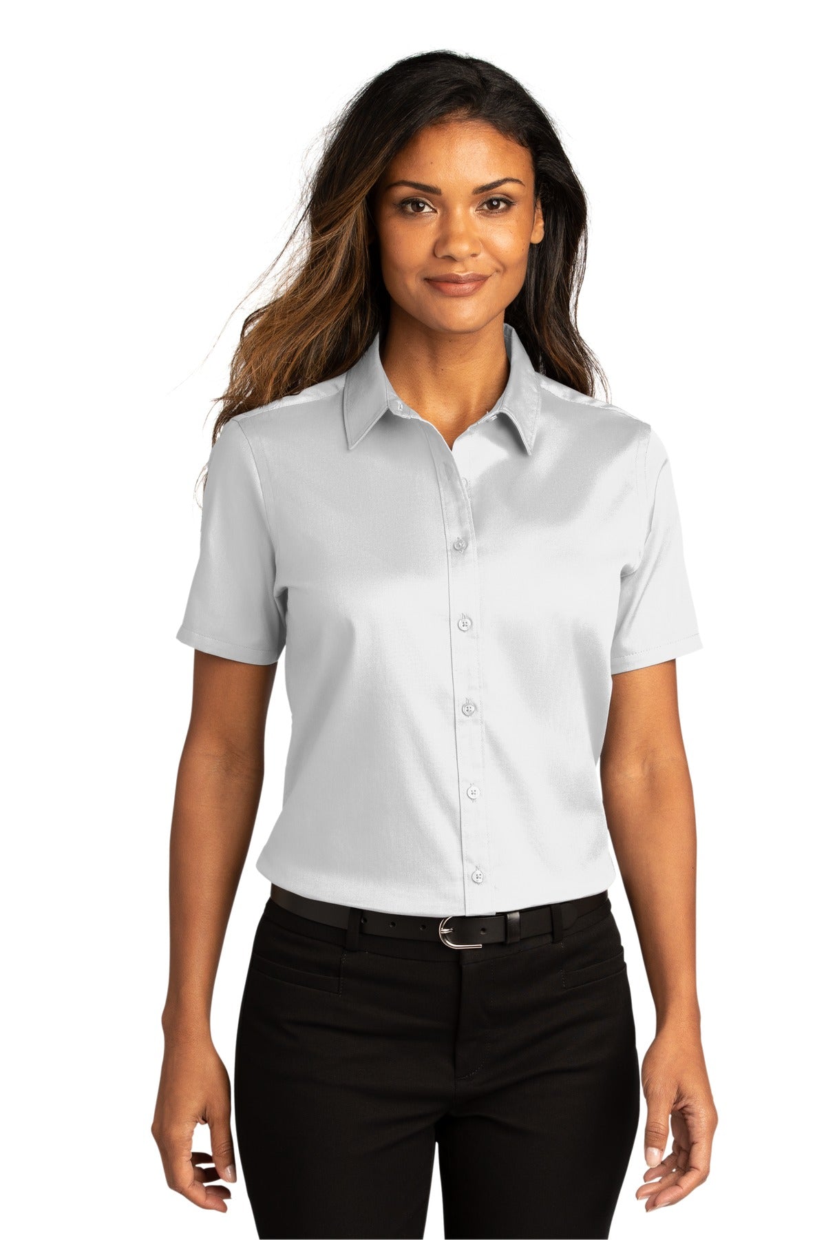 Port Authority ®  Women's Short Sleeve SuperPro React ™ Twill Shirt. LW809 - White