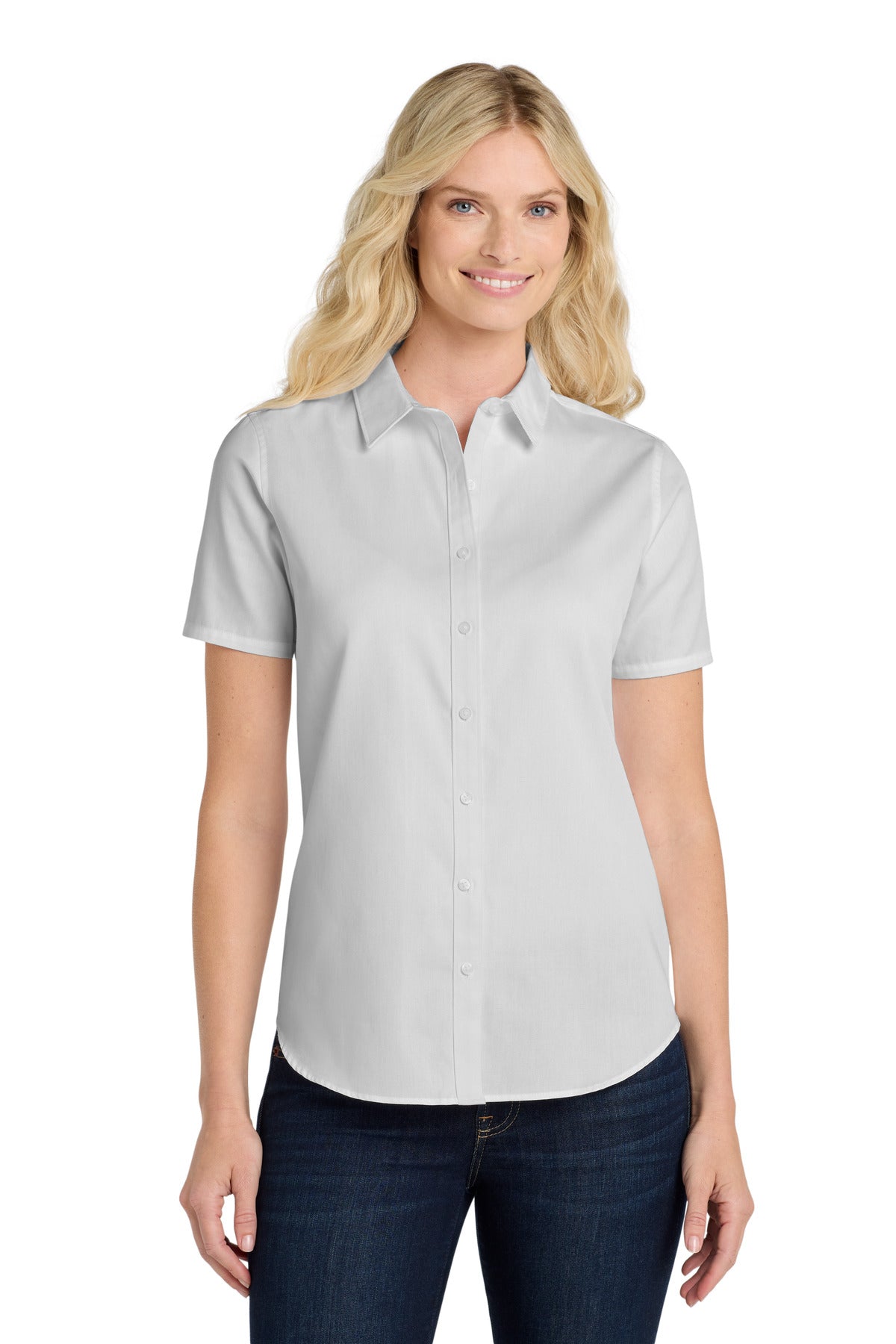 Port Authority ®  Women's Short Sleeve SuperPro React ™ Twill Shirt. LW809 - White