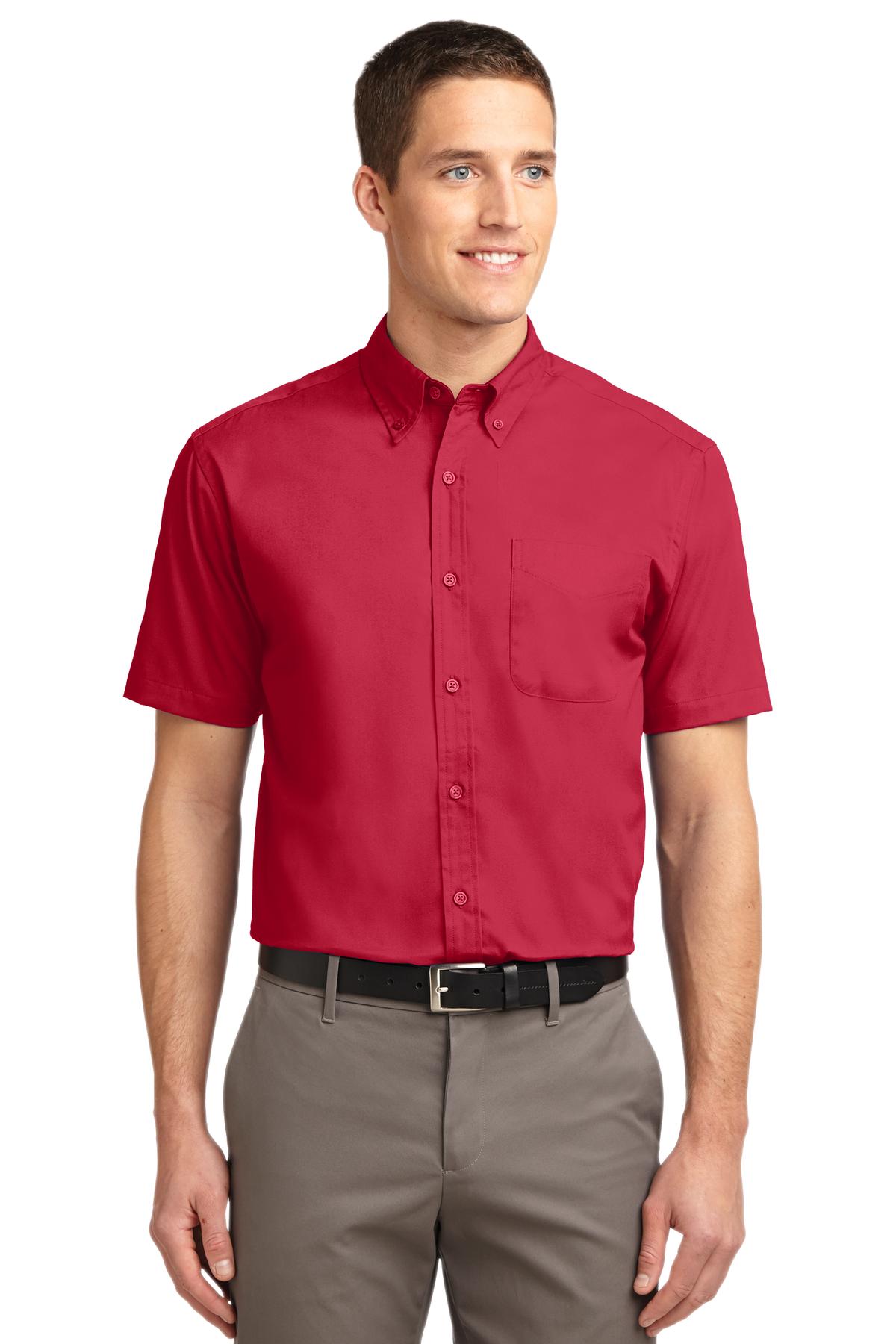 Port Authority ®  Short Sleeve Easy Care Shirt.  S508 - Red/ Light Stone