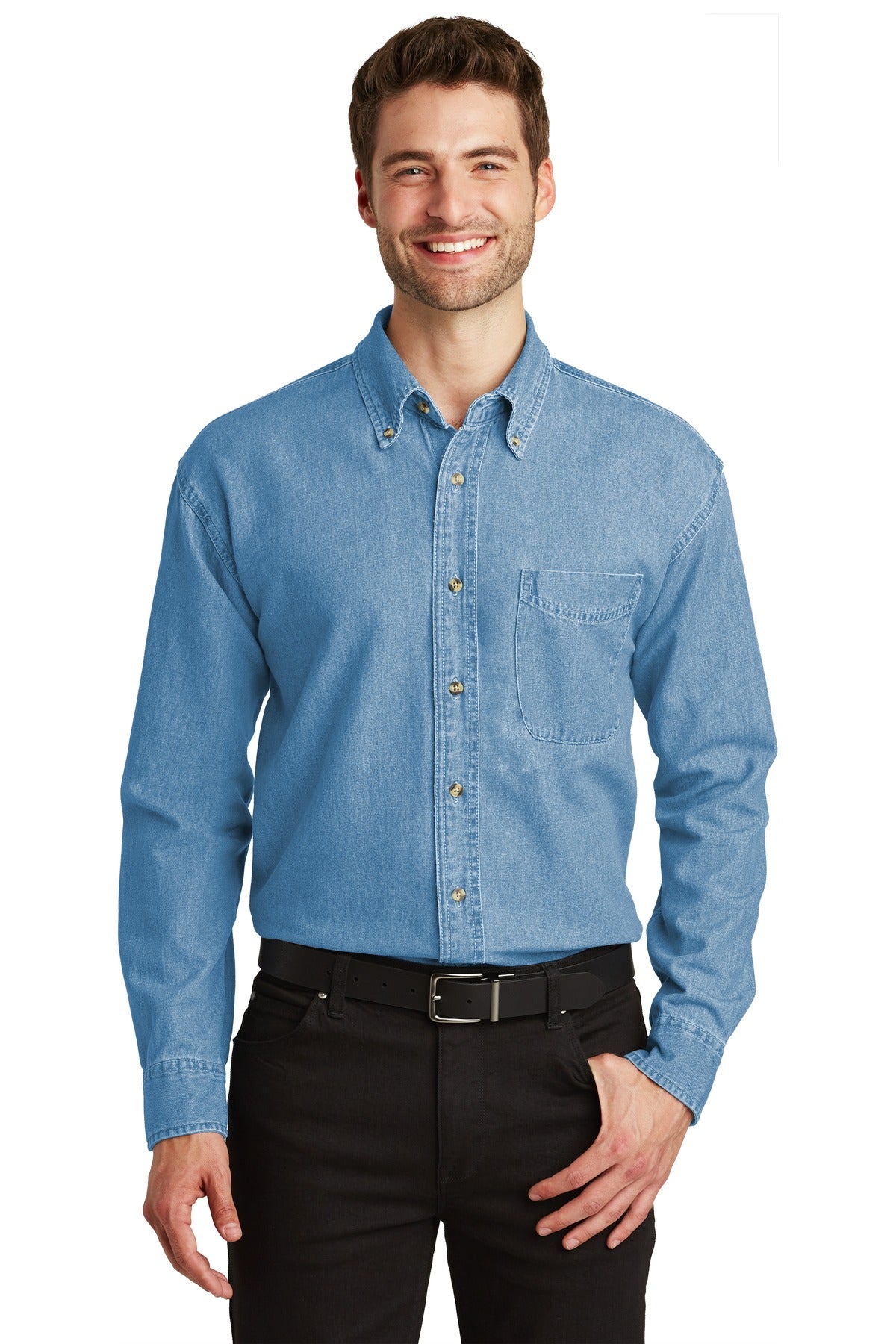 Port Authority ®  Long Sleeve Denim Shirt. S600