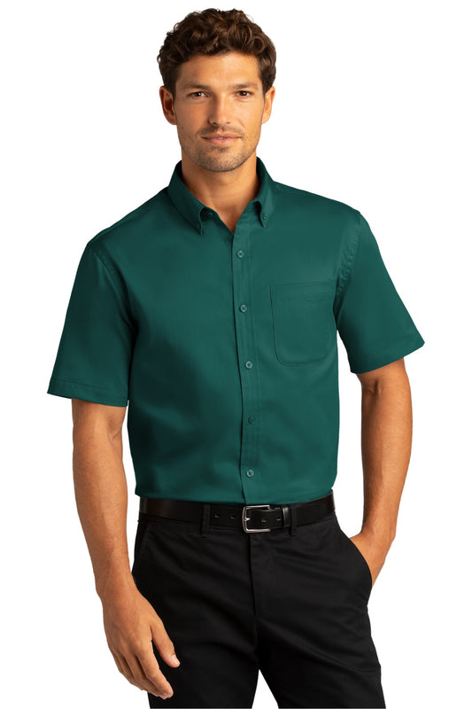 Port Authority® Short Sleeve SuperPro React™ Twill Shirt. W809 - Marine Green